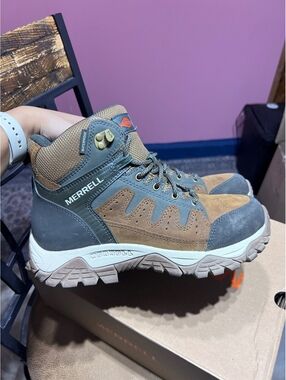 Merrell Waterproof Brown and Gray Hiking Boots size 8